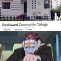 Squidward community college meme