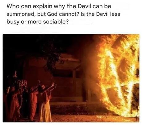 Why is the Devil more accessible than God? - meme