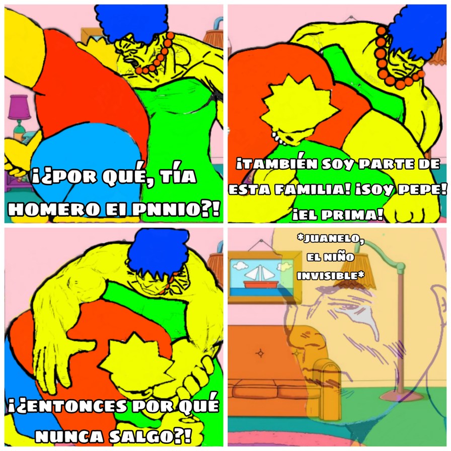 Pobre Pepe, si tan solo supiera que nunca sale porque su tía Homero Ei Pnnio lo está protegiendo del clon de Lissa (temporada 33) - meme