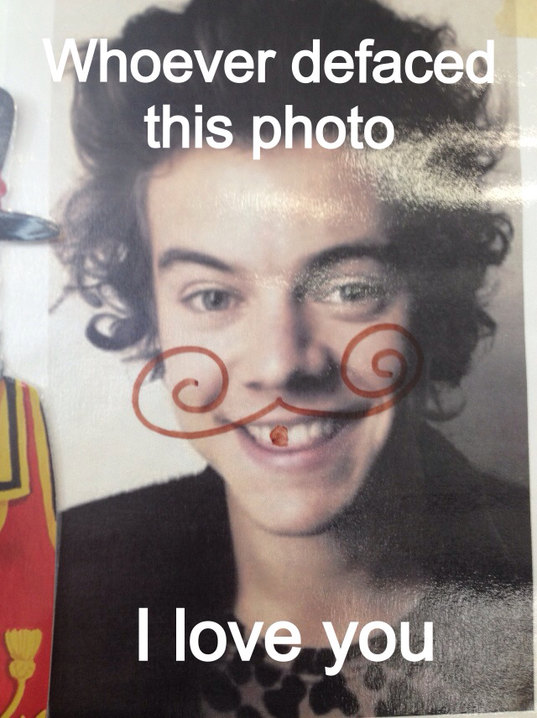 Was at a convention and found a defaced 1D poster - meme
