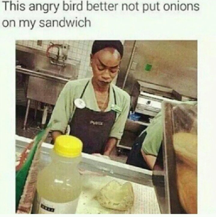 Title doesn't want onions. - meme