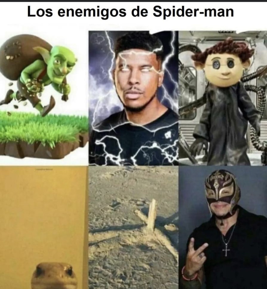 meme de los enemigos de spiderman