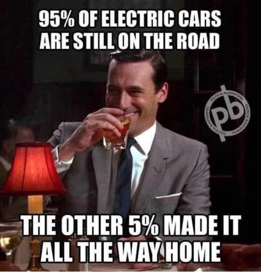 EV cars are a scam - meme