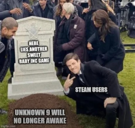 Unknown 9, new Sweet baby inc game got less current players than Concord lol - meme