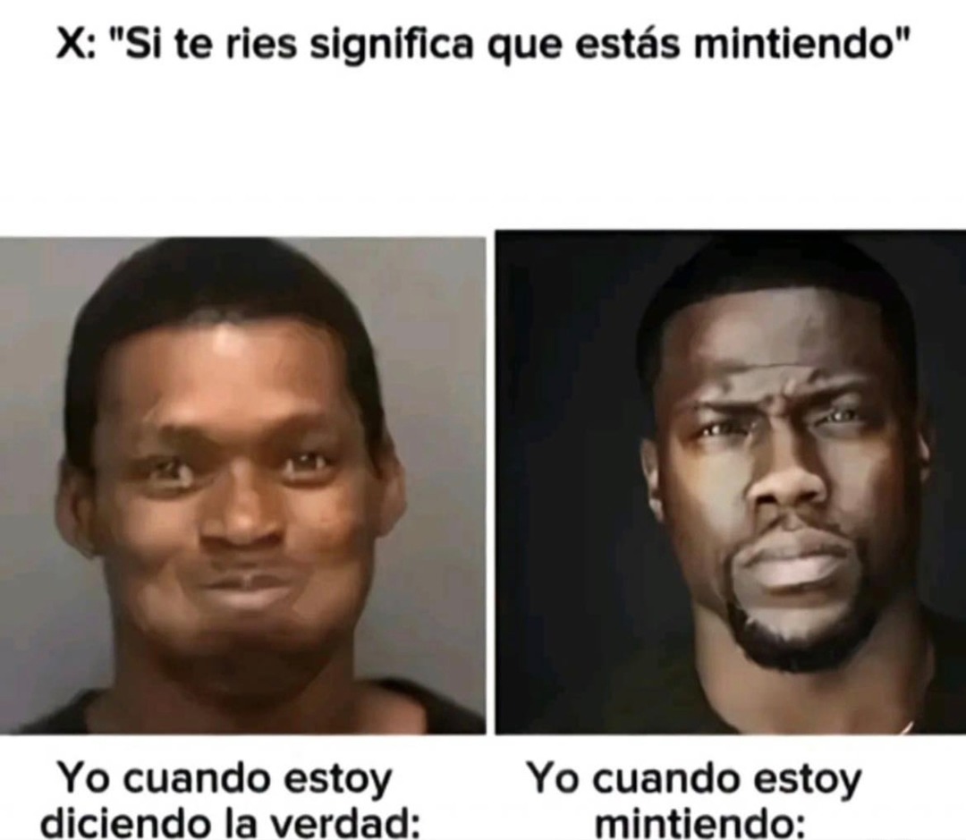 Río igual diga la verdad o esté mintiendo, maldita risa nerviosa - meme