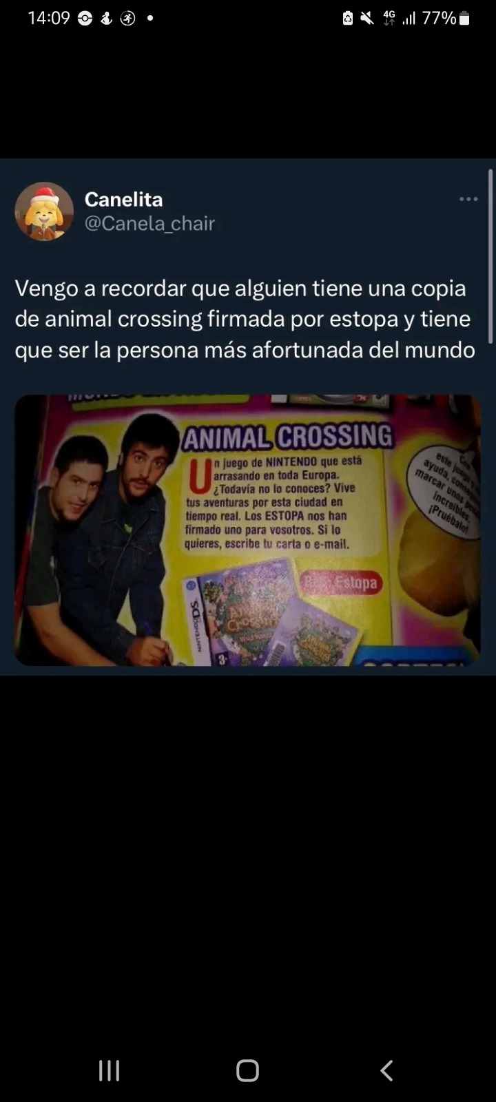 Animal Crossing firmado por Estopa  - meme
