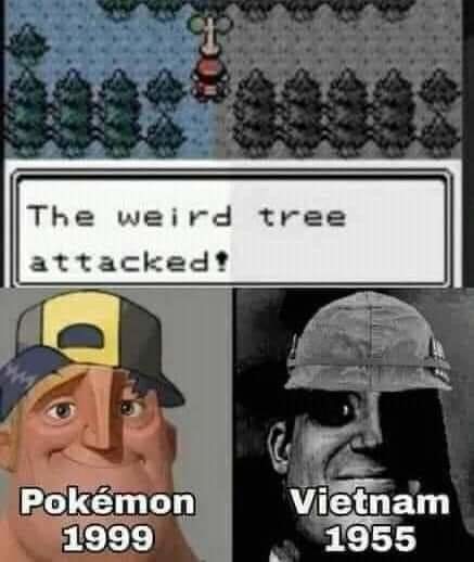 Attack from a weird tree - meme