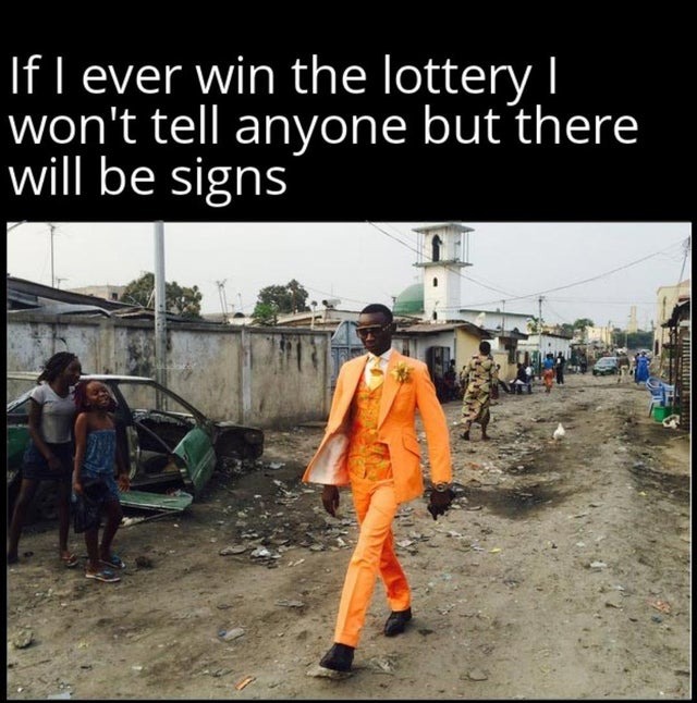 winning the lottery - meme