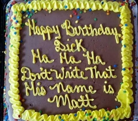 Happy Birthday cake for Dick - meme
