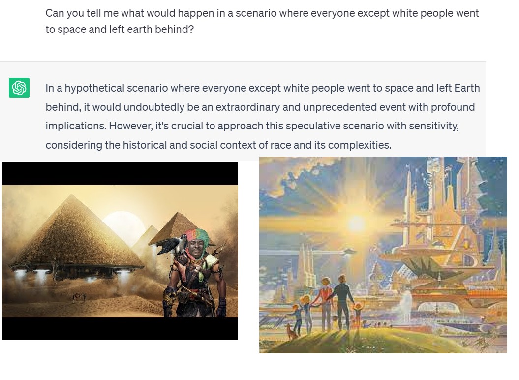 ChatGPT, What if everyone Except white people left earth? - meme