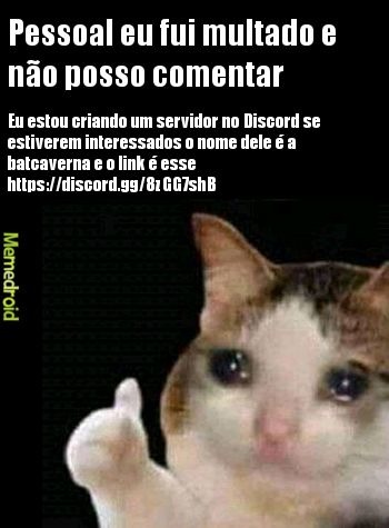 Estou criando um servidor no Discord - meme