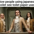 How people using Japanese toilet see toilet paper users
