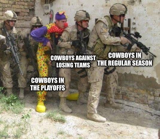 Cowboys playoffs meme