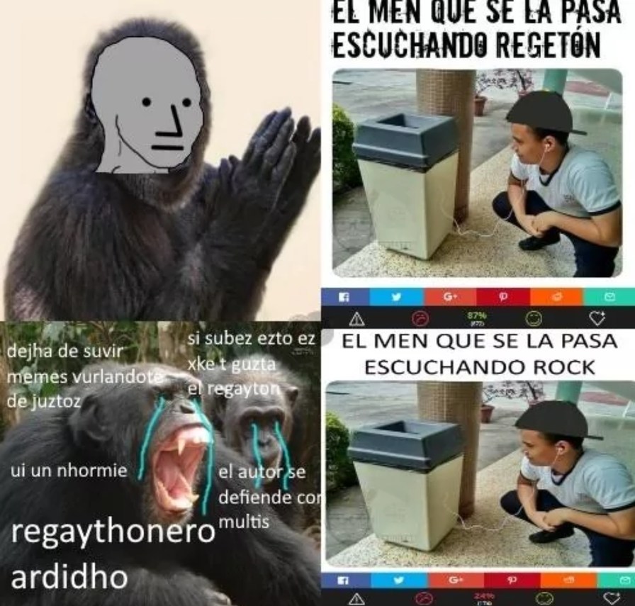 El rock es malo, y el reggaeton es aún peor - meme