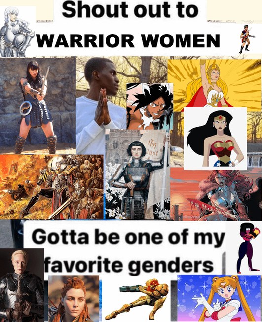 Praise the warrior women - meme