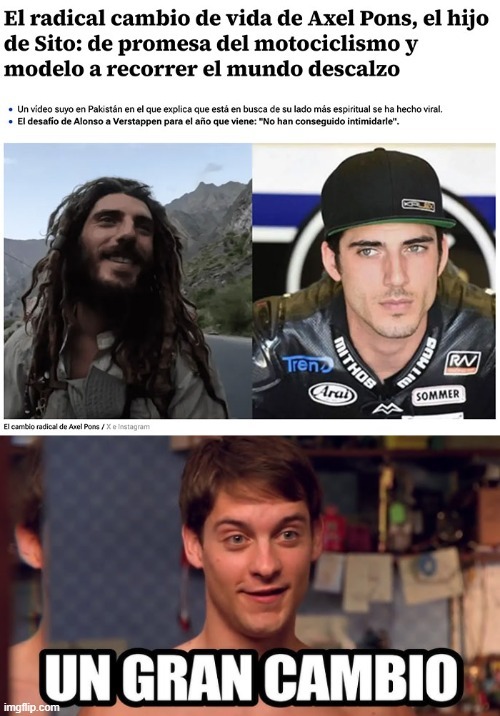 Cambio de vida de Axel Pons - meme