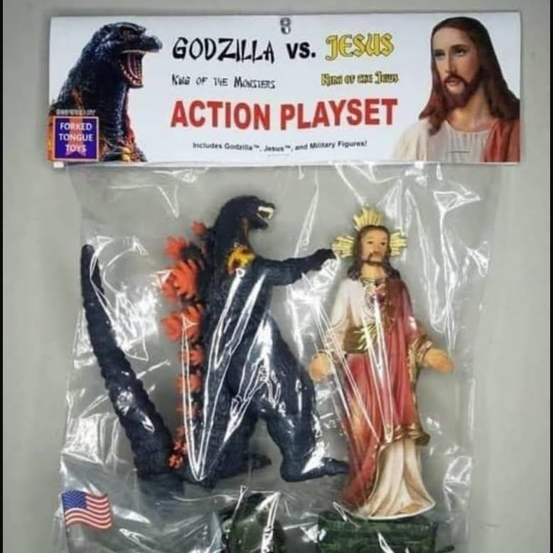 Jesus vs Gzilla - meme