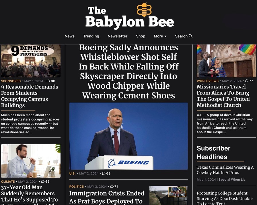 Babylon Bee Daily News - meme