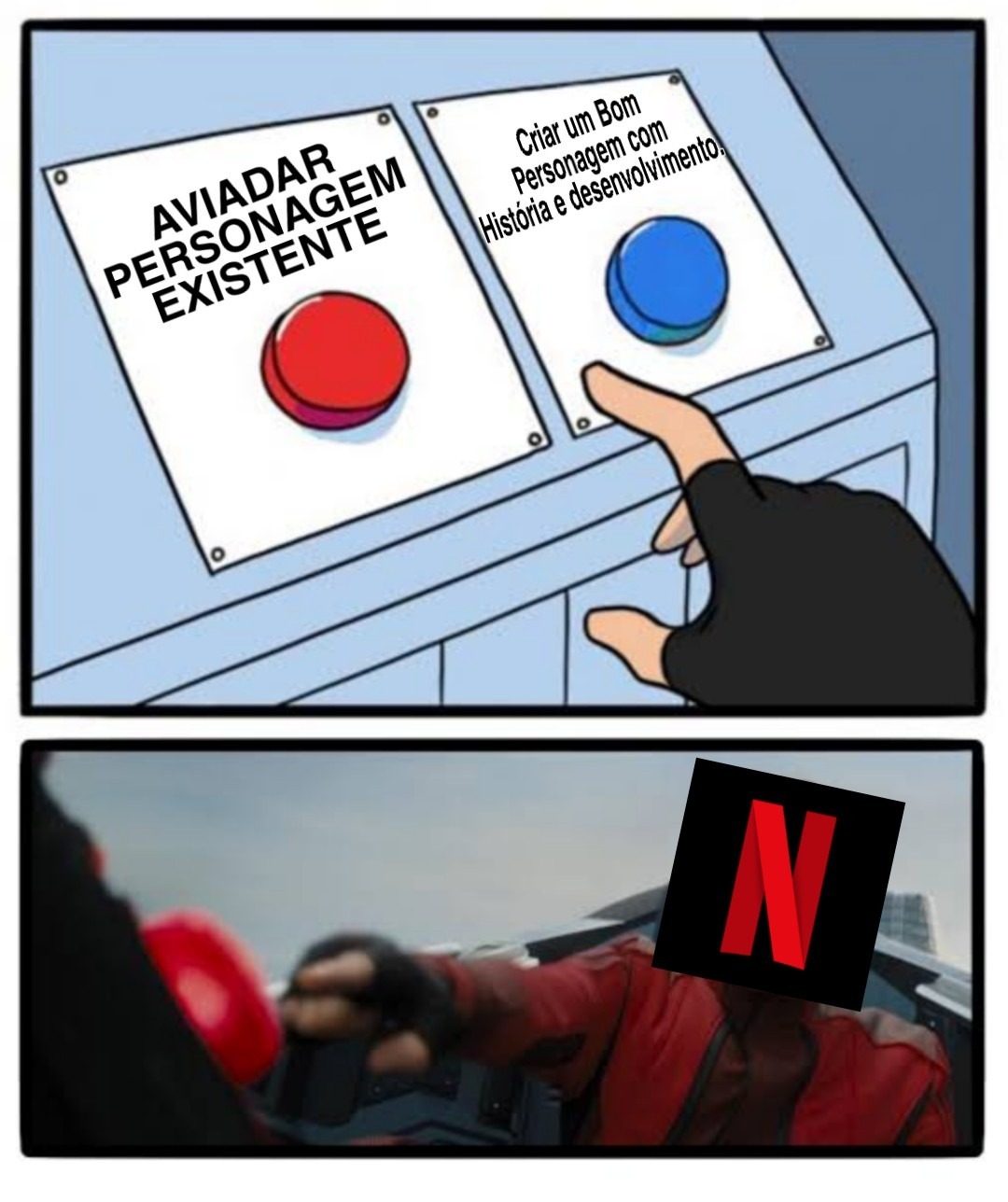 Netflix e sua tara por estraga personagens - meme