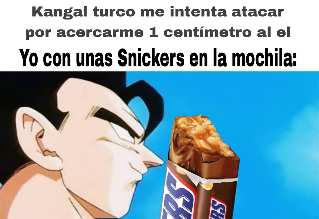 Una barra de Snickers te protege de hambre - meme