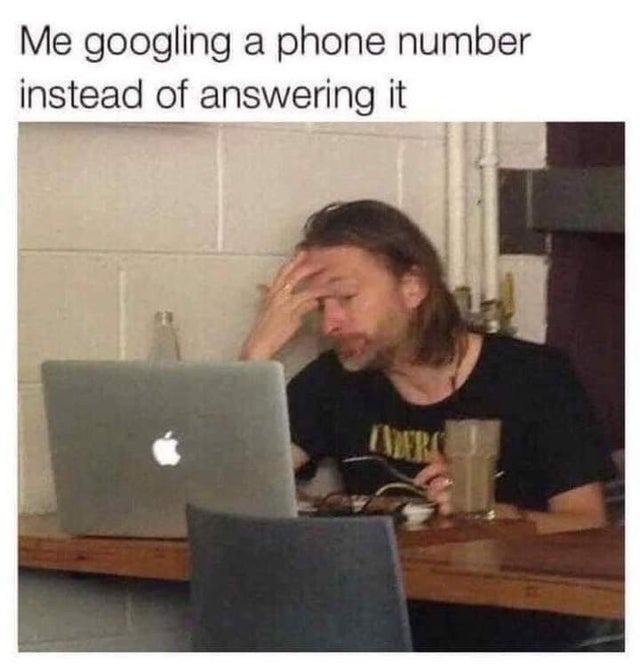Googling a phone number - meme