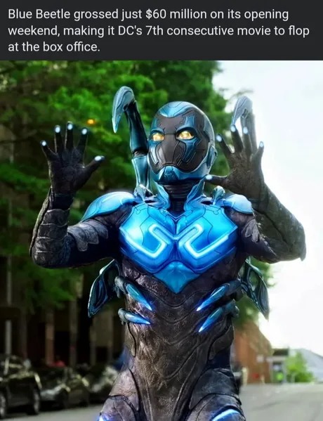 Blue Beetle is the 7th DC movie to flop - meme