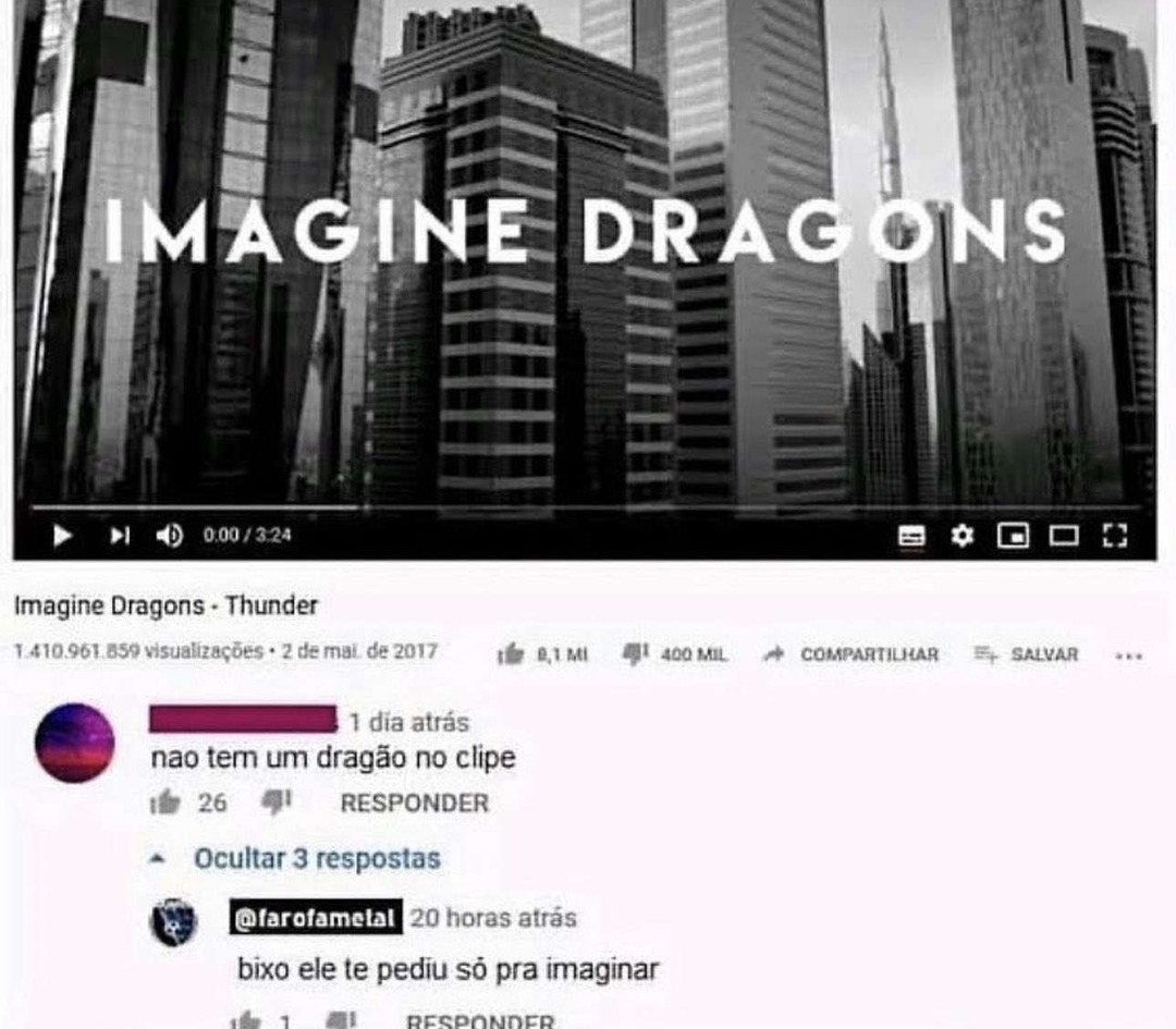 Imagine um dragão e descreva-lo nos comentários abaixo :D - meme