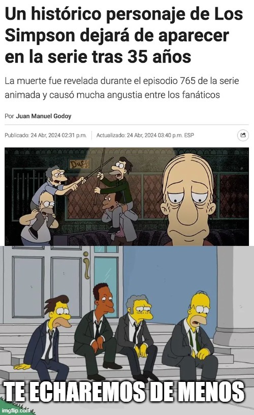 Se va un gran de los Simpsons - meme
