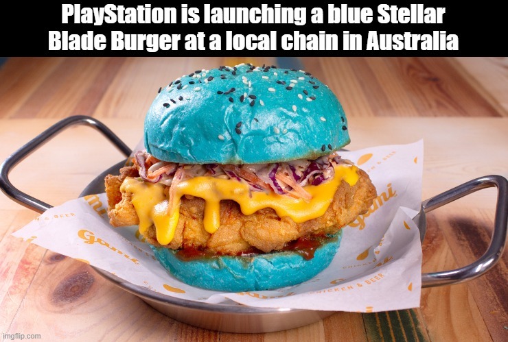 Blue Stellar Blade burger meme