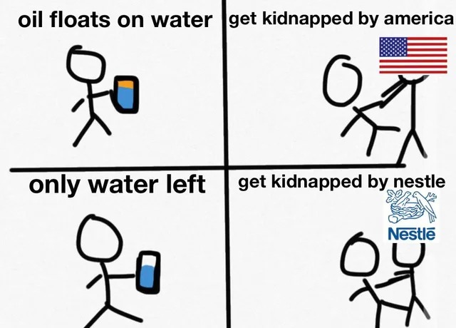 Water and oil - meme