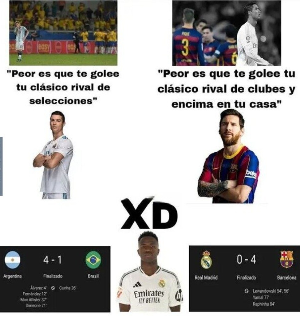 Peor que te golee tu clásico rival… en tu casa - meme