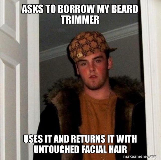 beard trimmer betrayal - meme
