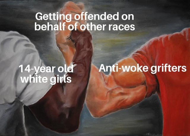 Getting offended on behalf of o her races - meme