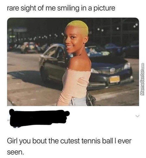 Cutest tenis ball - meme