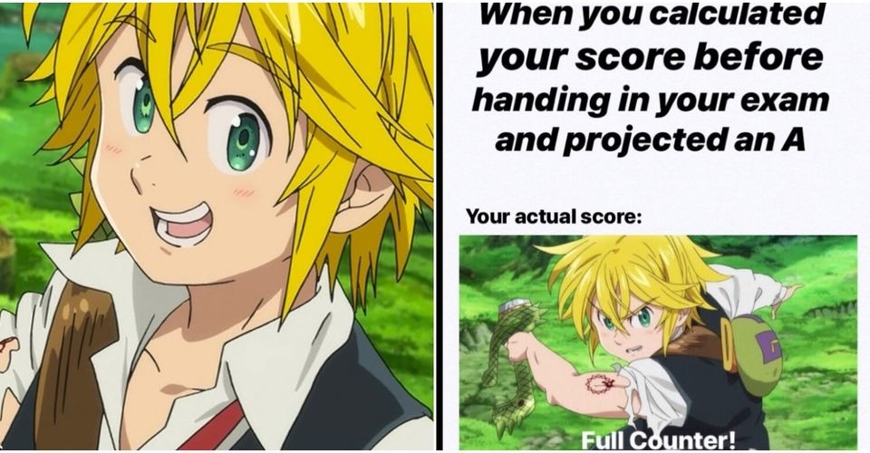 meliodas does a test - meme