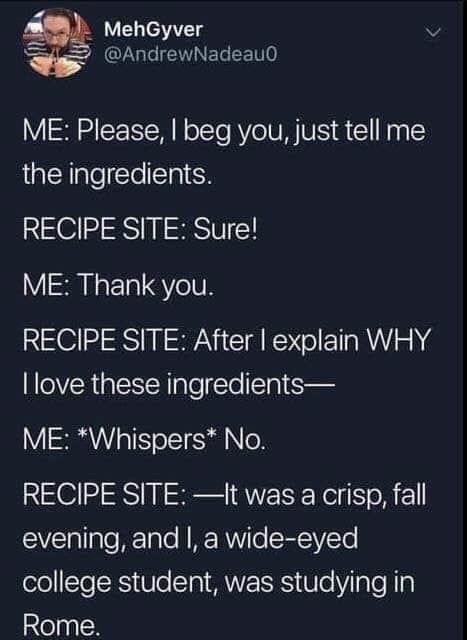 Recipe meme