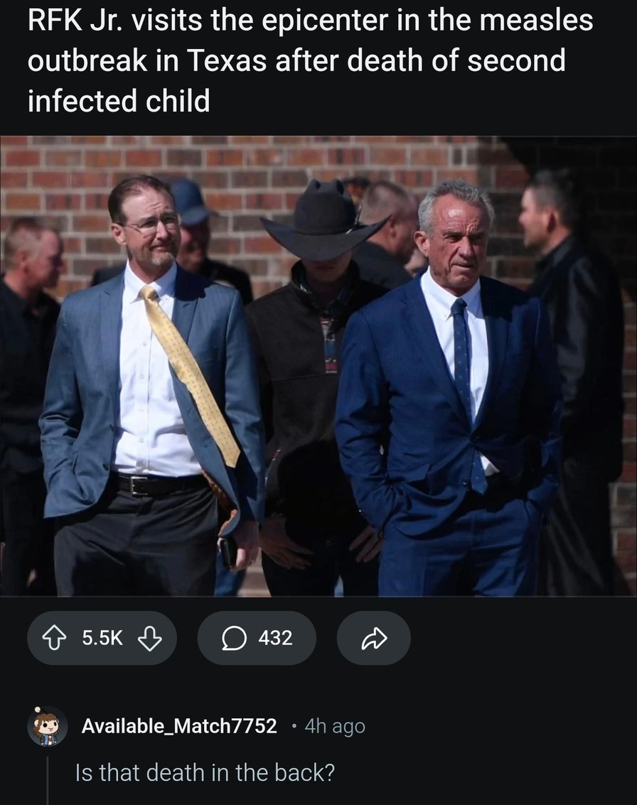 Measles outbreak tour stop: featuring death in the background - meme