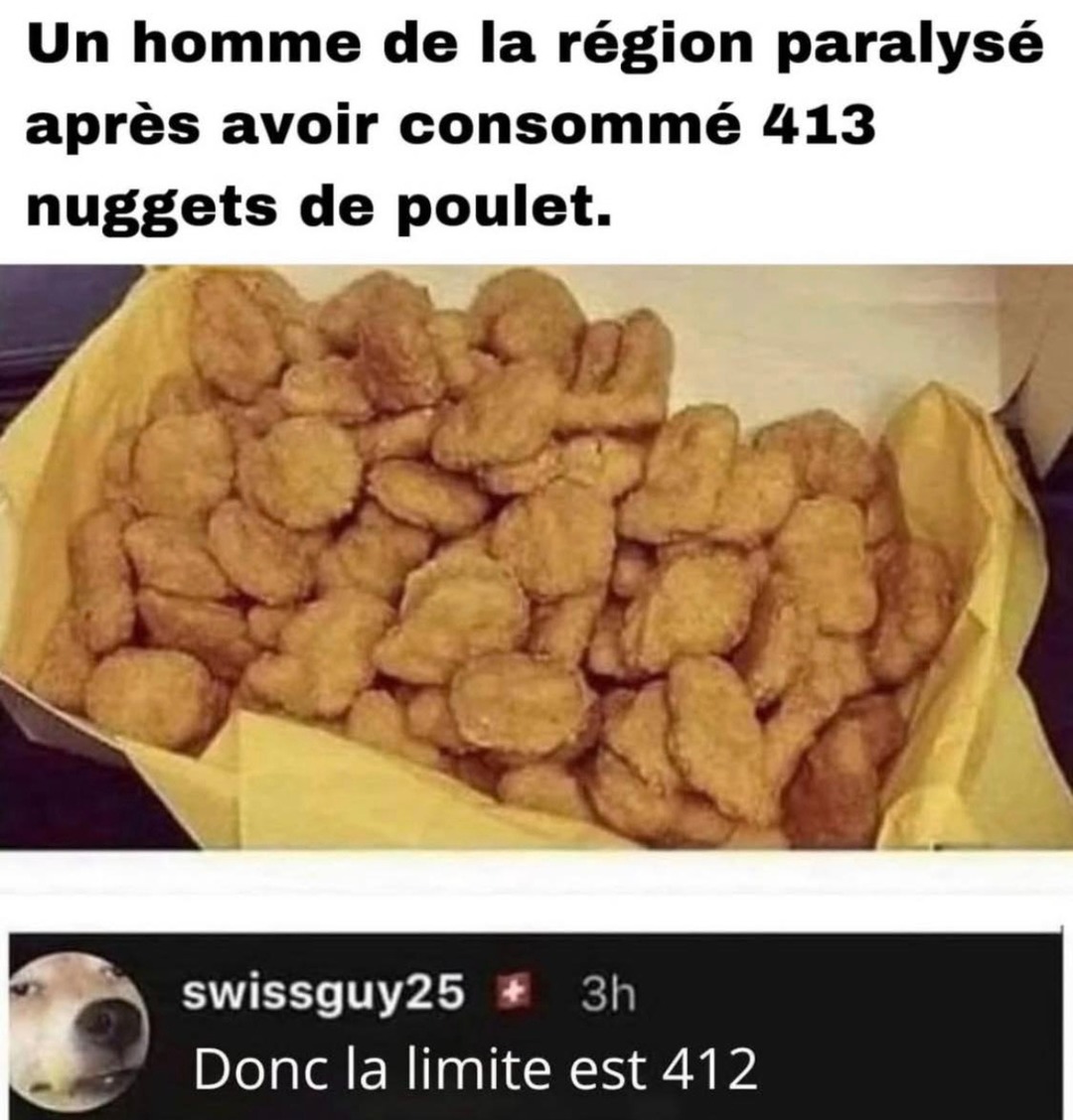 Le mec a bouffé 413 nuggets, maintenant on connaît la limite - meme