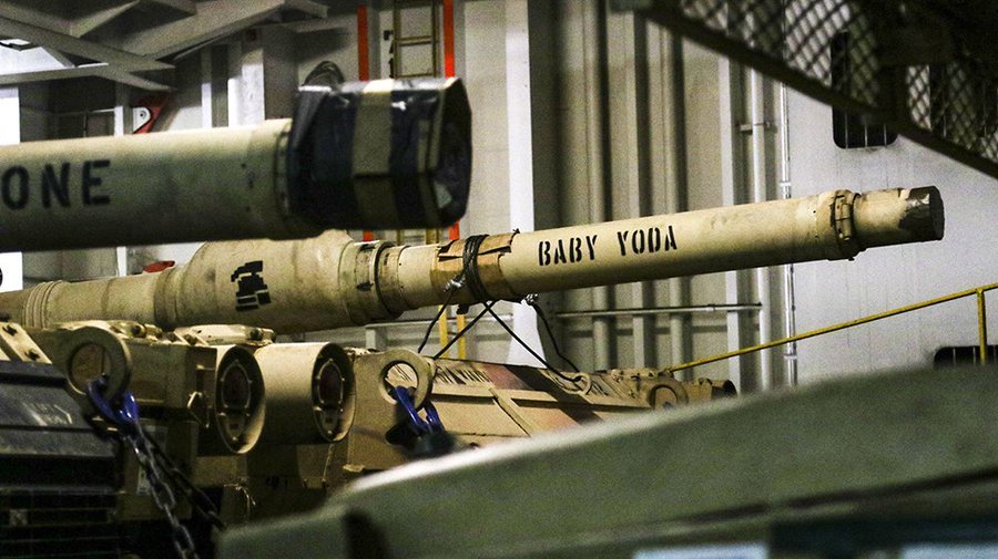 The U.S. Army actually made a Baby Yoda Abrams tank. - meme