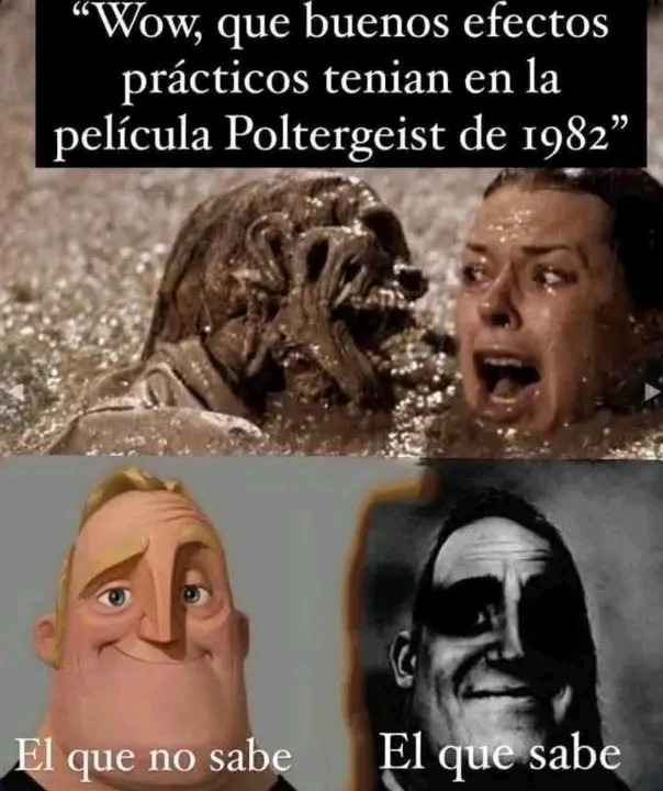Contexto perturbador: Usaron esqueletos reales en el rodaje de Poltergeist - meme