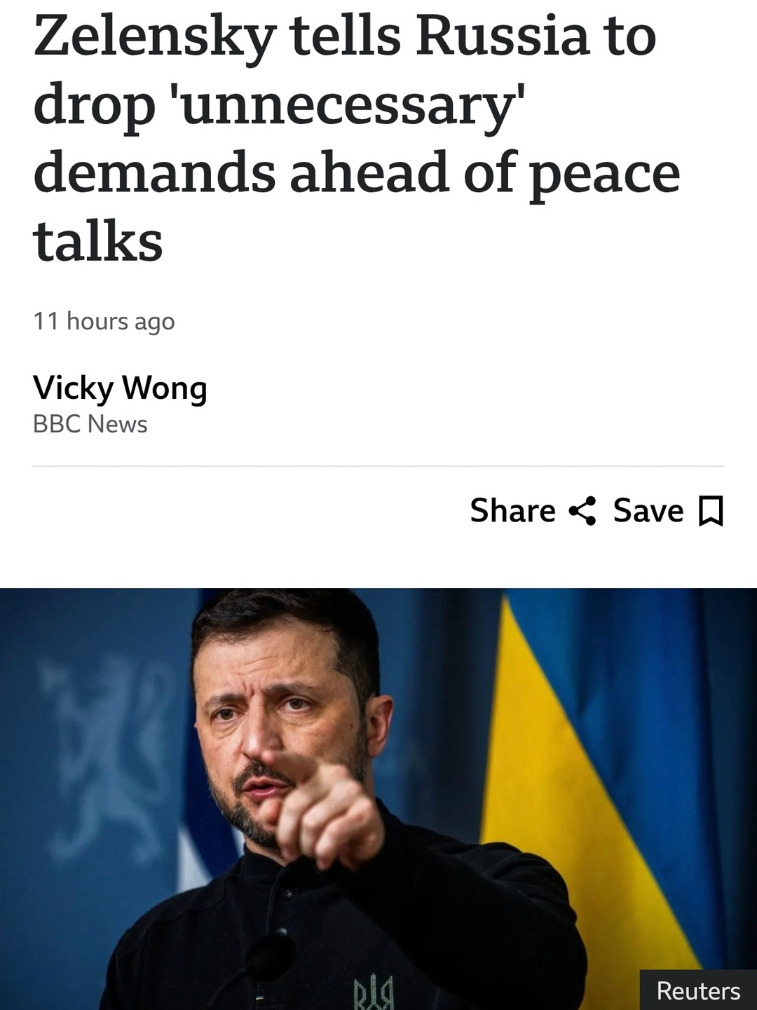 Zelensky telling Russia to be reasonable... good luck, bro - meme