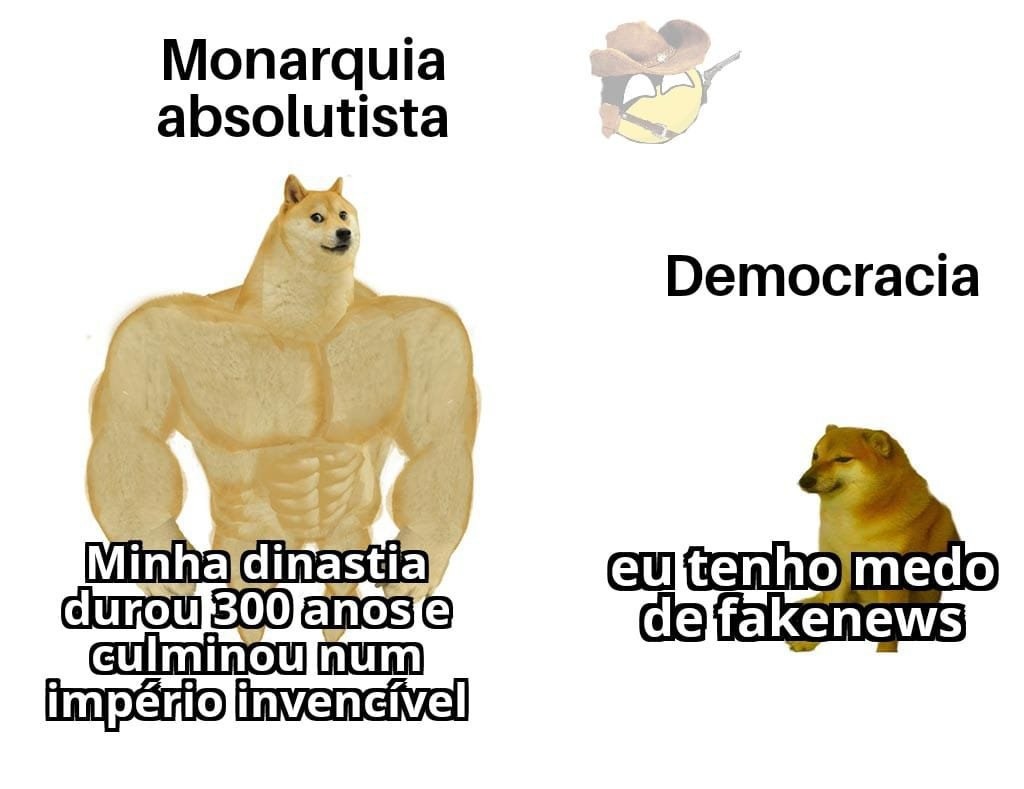 Monarquia x democracia - meme