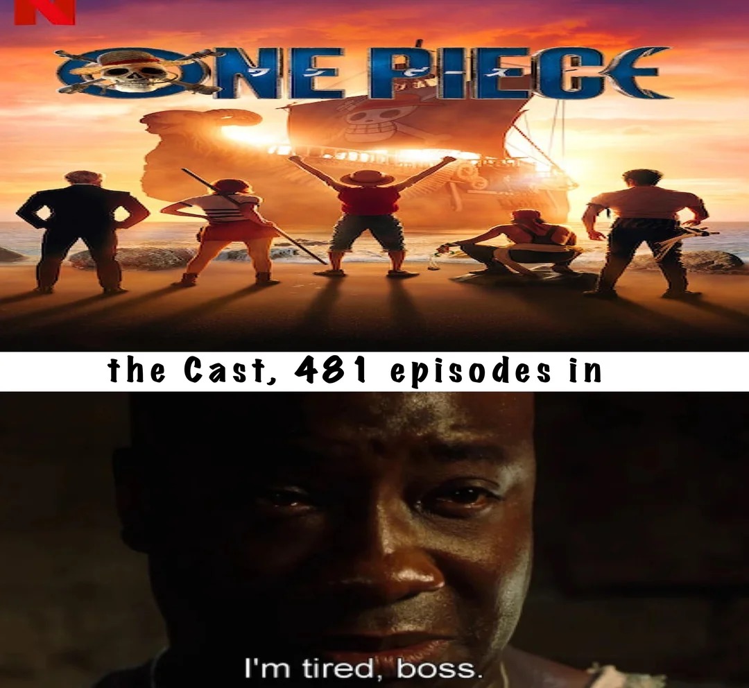 The cast of the Netflix One Piece - meme