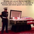 Retired Marine Master Sgt. William H. Cox and Marine First Sgt. James ‘Hollie’ Hollingsworth