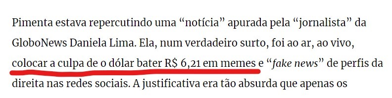 Sim, sim. A culpa da economia ruim do país é com certeza dos memes de perfis de direita.