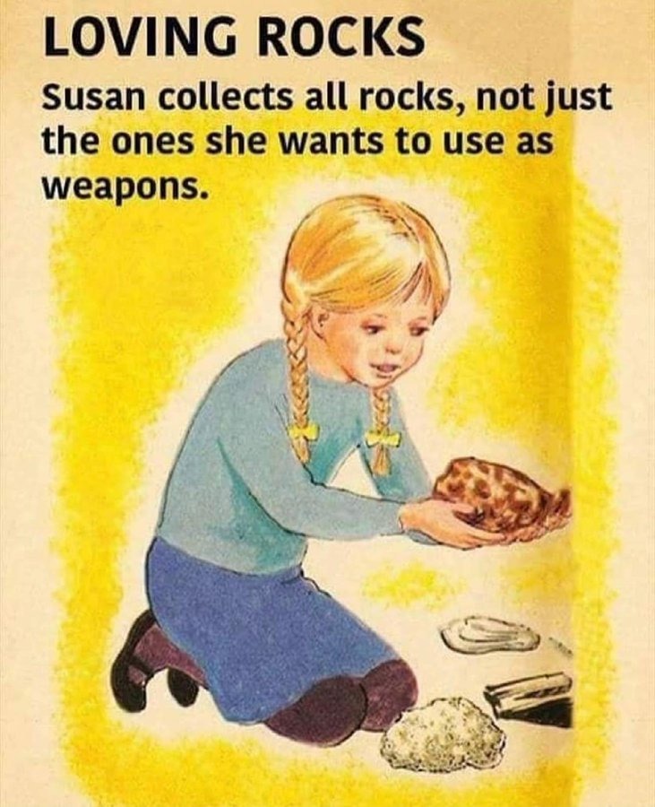 Throwing rocks a hippies - meme
