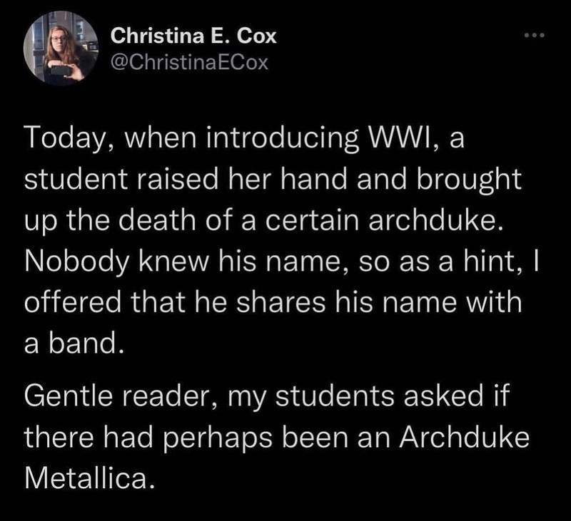 Students with a good taste in music - meme
