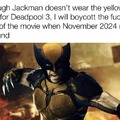 Hugh Jackman in the yellow suit for Deadpool 3