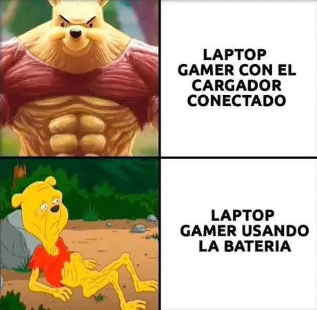 Batería de portátiles gamer - meme
