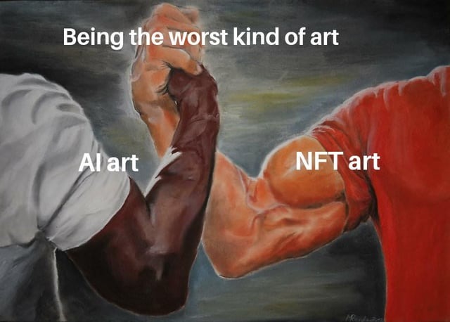 AI Art vs NFT Art - meme